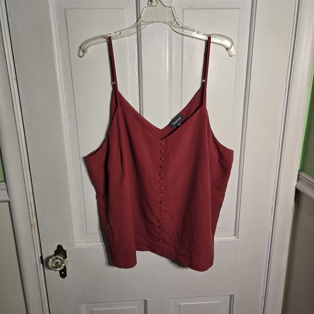 Modcloth Red Sleeveless Relaxed Camisole Size 2X